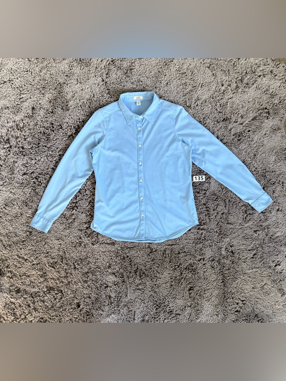 L.L. Bean Light Blue Women's Button Front Blouse